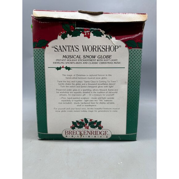 Breckenridge holidays Christmas Santa snow globe lighted musical Tawain READ - Picture 3 of 6